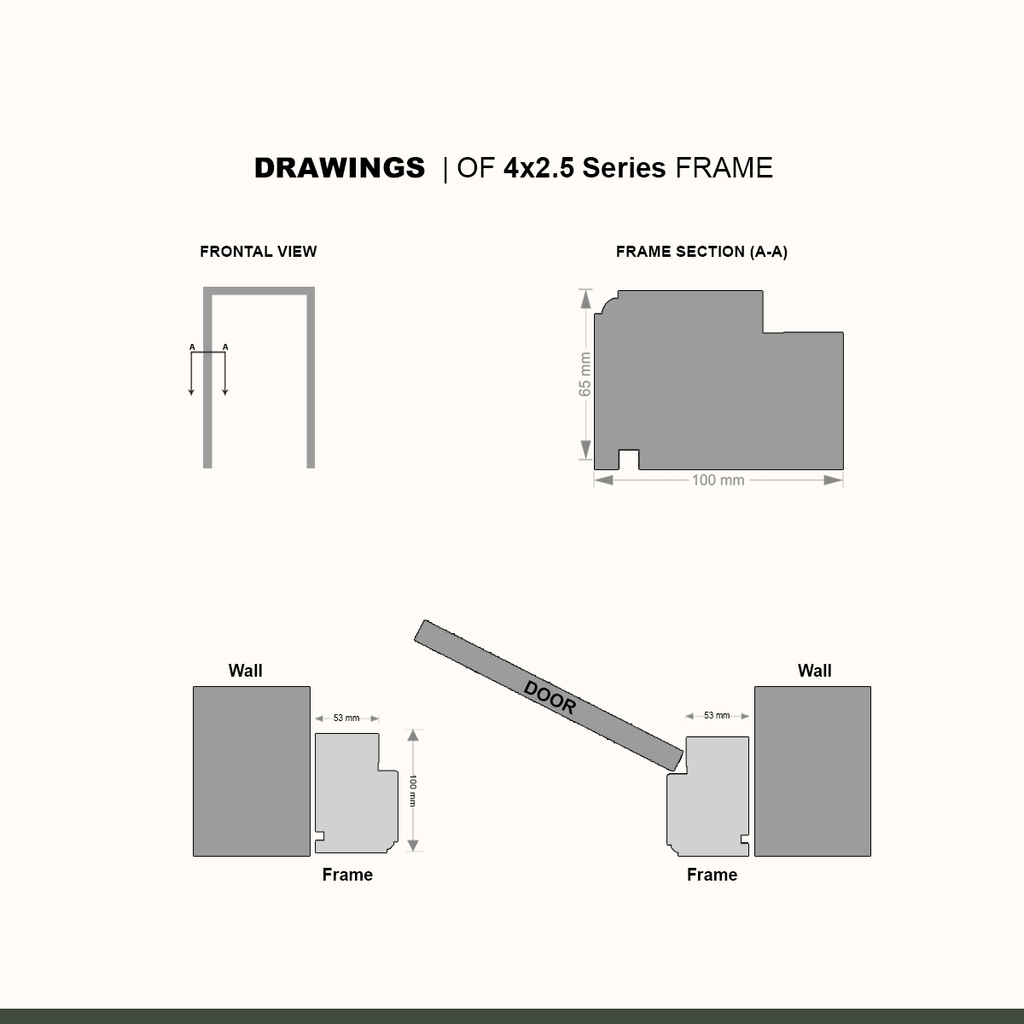 Premium WPC BATHROOM Door Frame 42Series