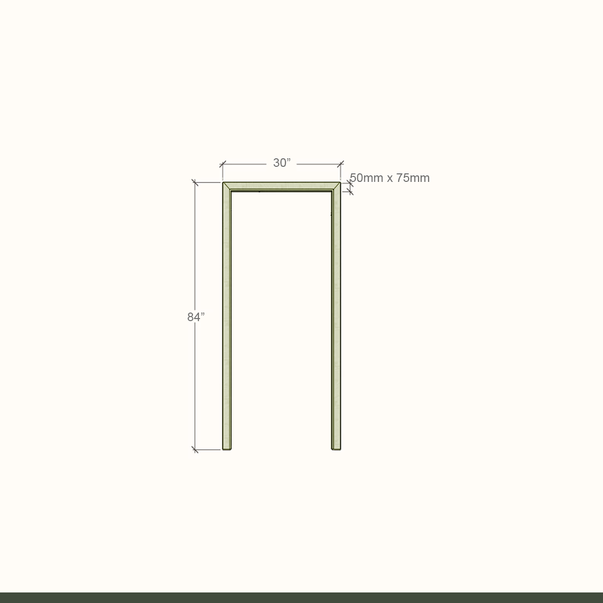 Standard WPC BATHROOM Door Frame 32Series